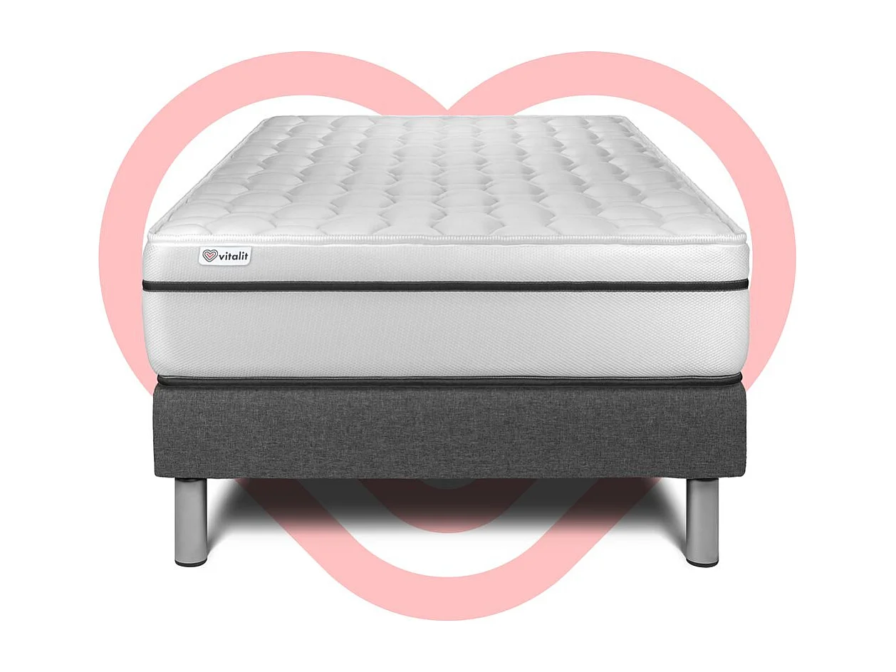 Conjunto VITAL SPA 90 x 200 cm somier Kit gris