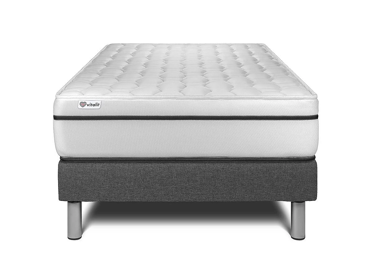 Ensemble VITAL SPA 90 x 200 cm sommier Kit gris
