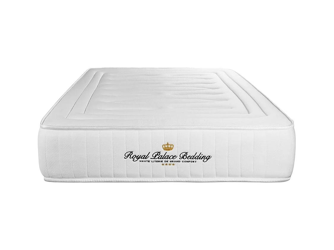 Ensemble 90x190 matelas LANCASTER ressorts ensachés et mémoire de forme + sommier kit noir