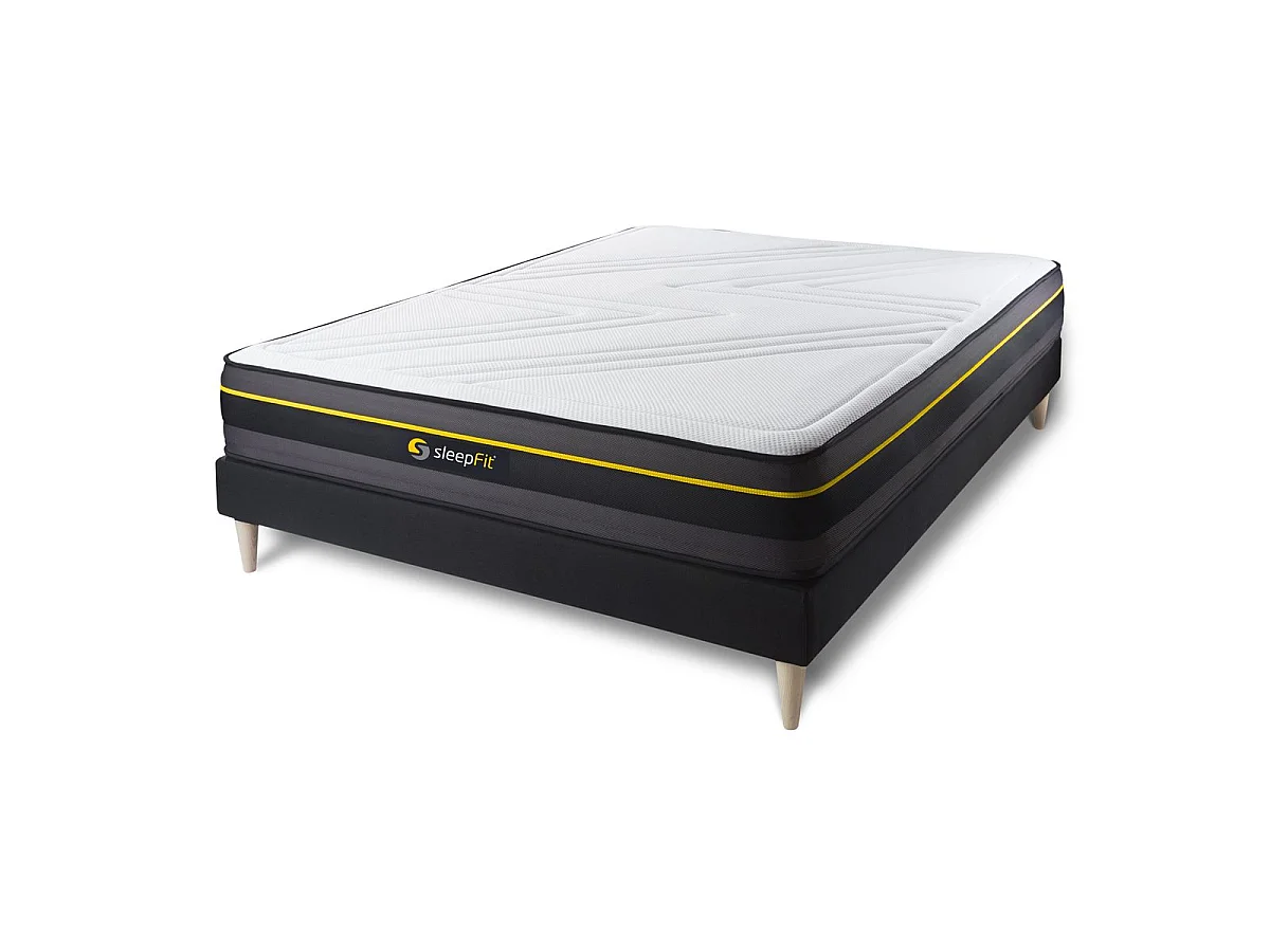 lattenbodem en ACTIVE matras 140x190cm , matrasdikte : 24 cm , traagschuim , stevig, 5 comfortzones