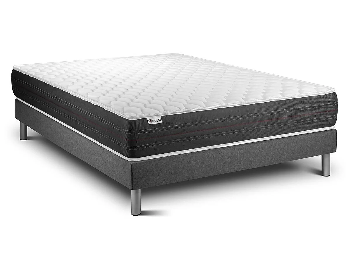Matratzenset VITAL SPRING 160 x 200 cm Bettrahmen Kit grau