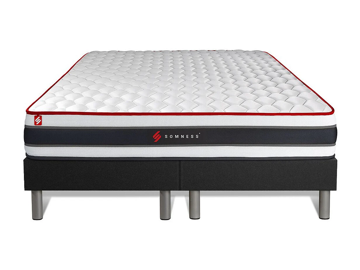 Ensemble double sommier + matelas ENERGY ressorts ensachés et mémoire de forme 200x200