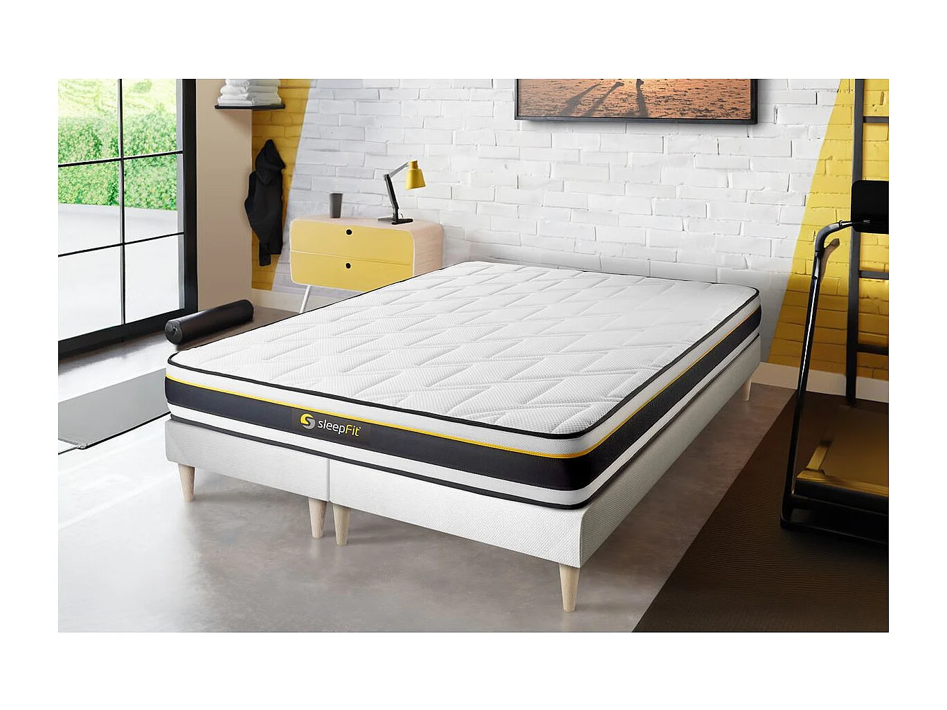 Ensemble double sommier 90x200 + matelas SOFT 180x200