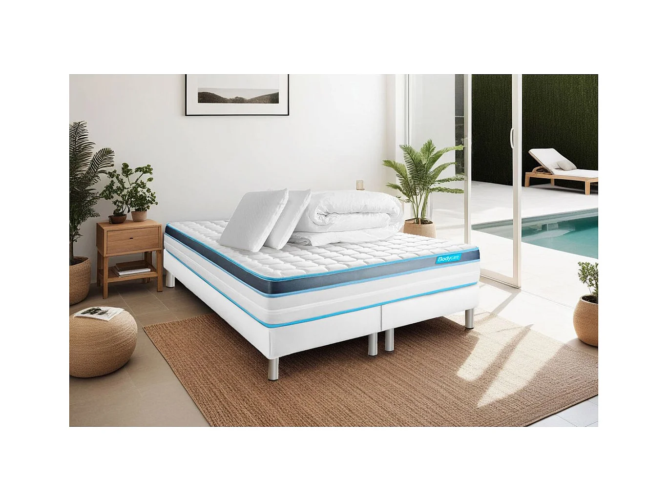 Pack PERFORM 180x200 Mousse à mémoire de forme ProfiZone 5 zones Ultra épaisseur + Couette + 2 oreillers
