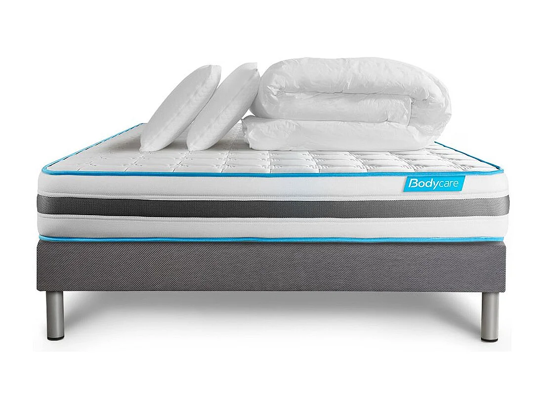 Pack BODYZONE 140x190 Ressorts ensachés 3 zones Ultra épaisseur + Couette + 2 oreillers