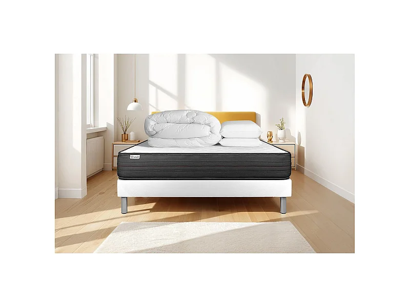 Pack prêt à dormir VITALPOWER 140 x 190 cm sommier Kit blanc