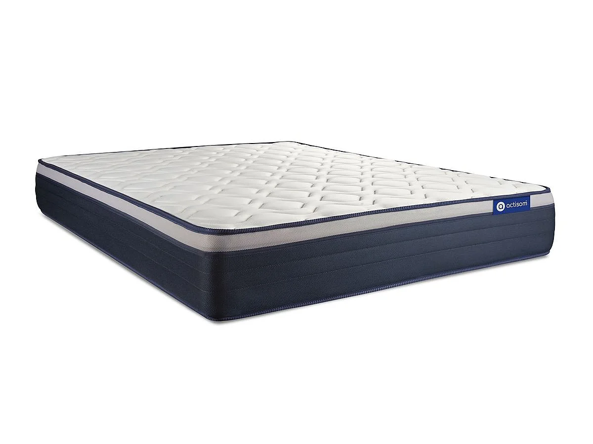 Ensemble matelas Ressorts ensachés+Mémoire de forme ACTIFLEX MAX 160x200 cm Maxi épaisseur 7zones confort + sommier KIT gris