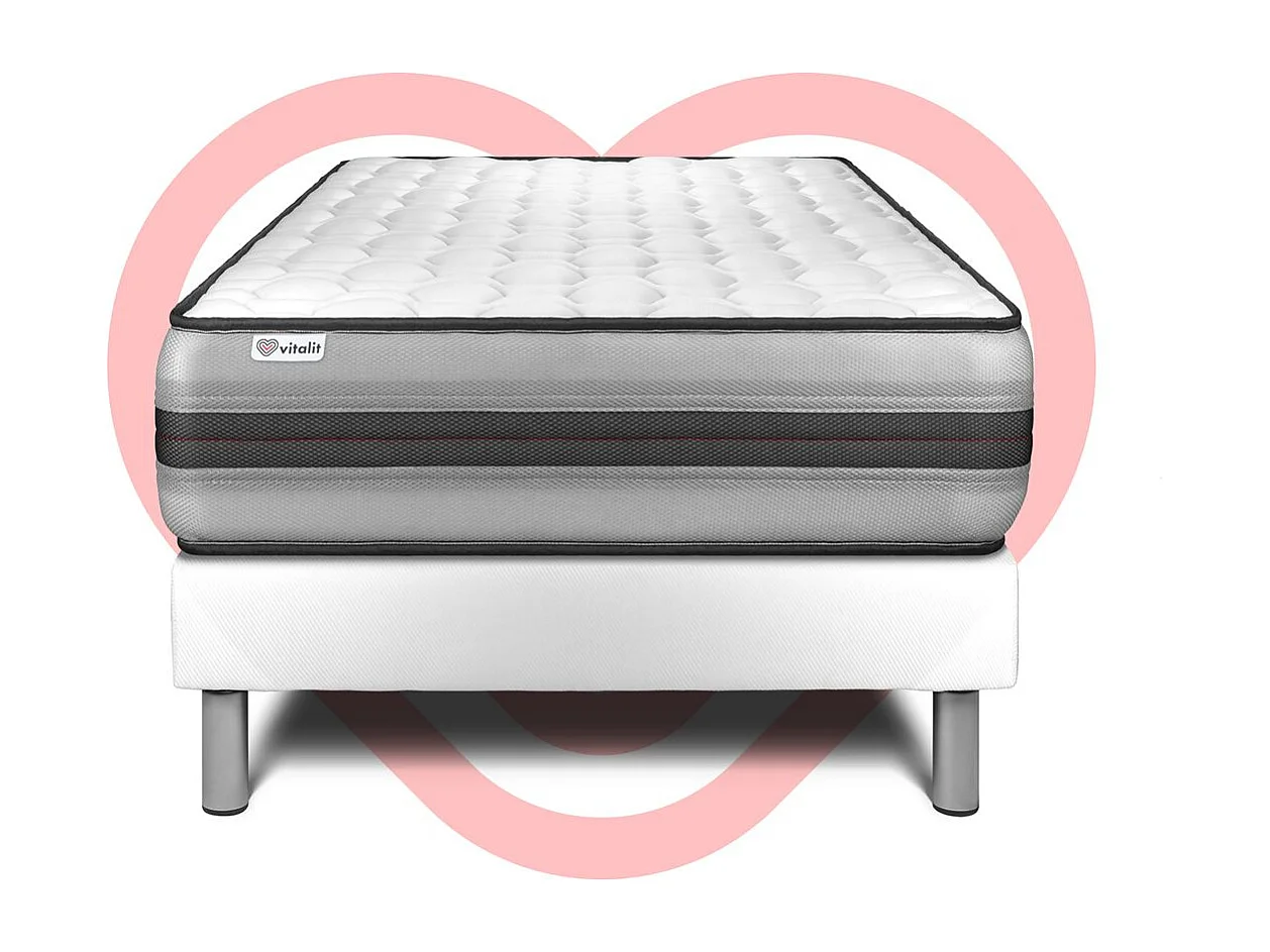 Ensemble VITALPOWER RECOVER 90 x 200 cm sommier Kit blanc