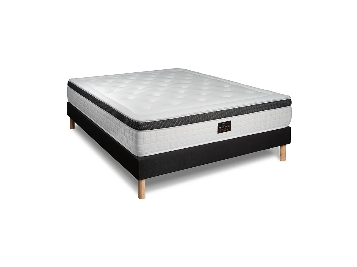 Ensemble Privilège 140x190 Mémoire de forme 5 zones sommier noir