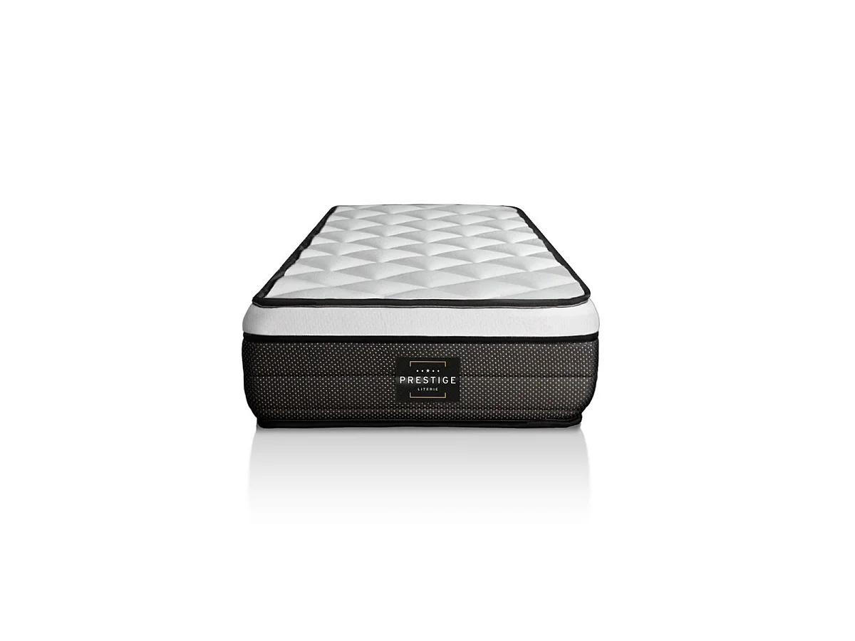 Ensemble Suite 90x200 Ressorts ensachés, mémoire de forme 5 zones sommier noir
