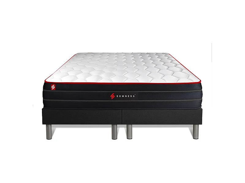 Ensemble double sommier + matelas BOOST ressorts ensachés et mémoire de forme 180x200