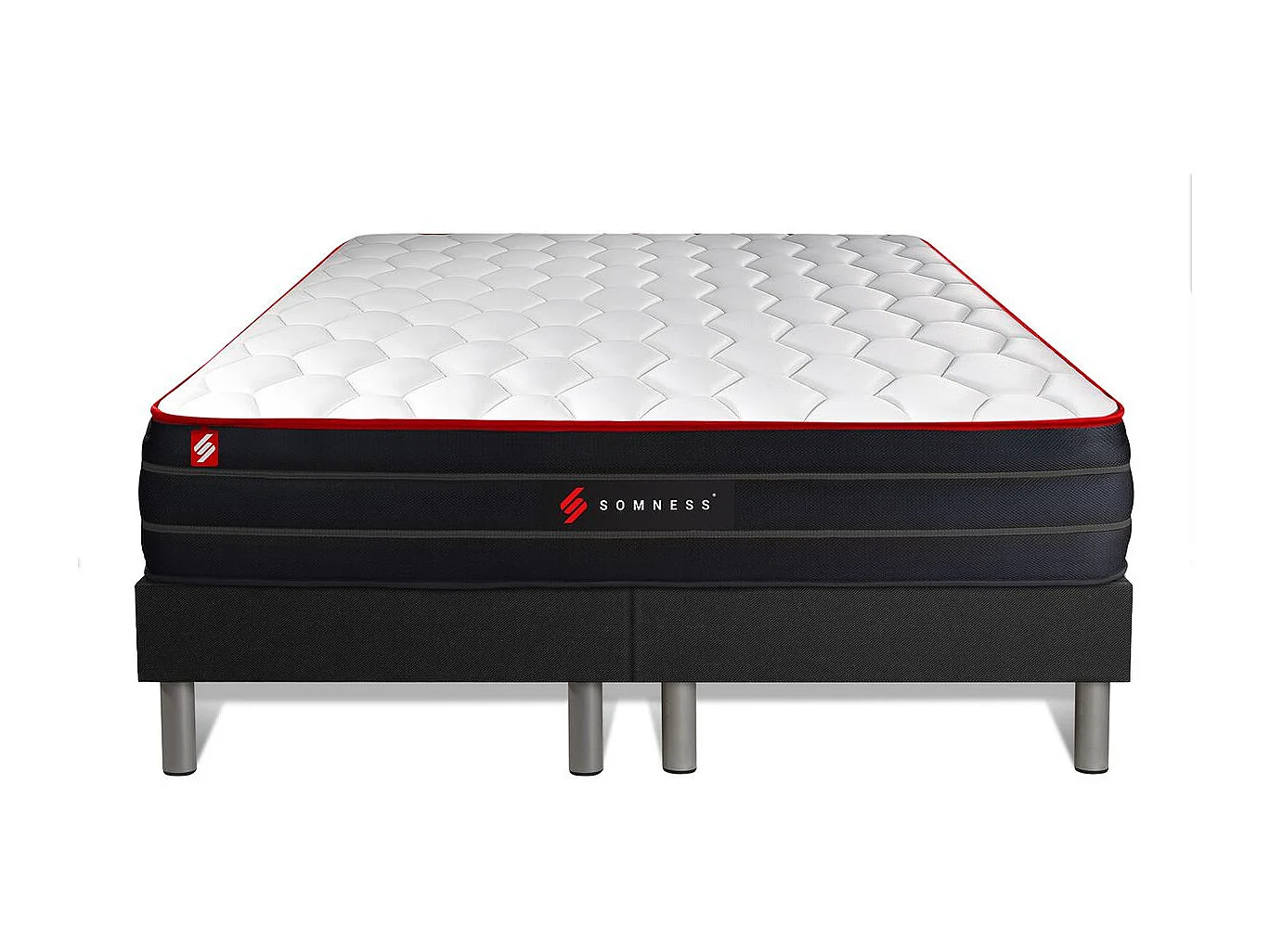Ensemble double sommier + matelas BOOST ressorts ensachés et mémoire de forme 180x200