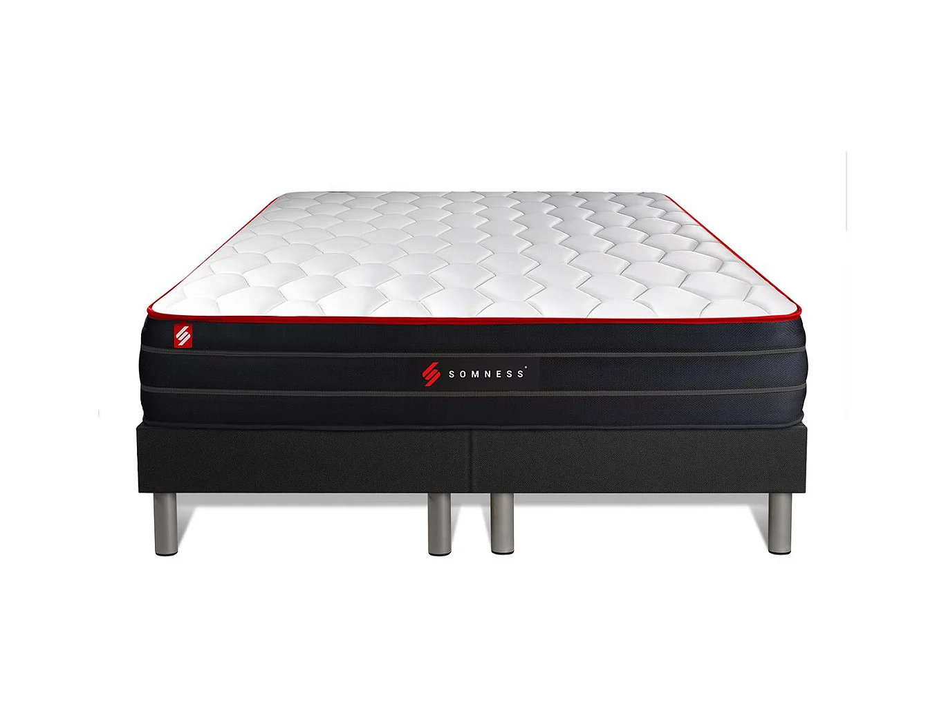 Ensemble double sommier + matelas BOOST ressorts ensachés et mémoire de forme 180x200