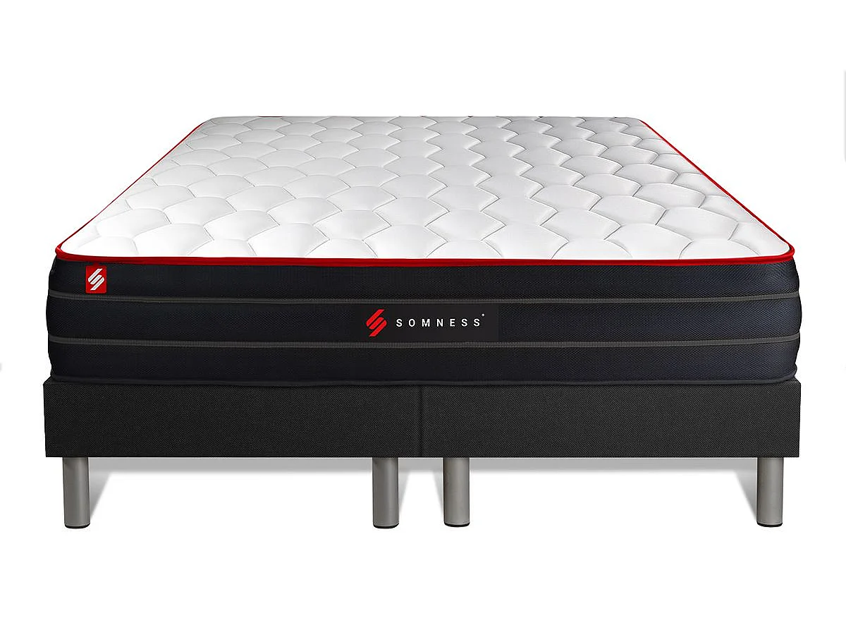 Ensemble double sommier + matelas BOOST ressorts ensachés et mémoire de forme 180x200