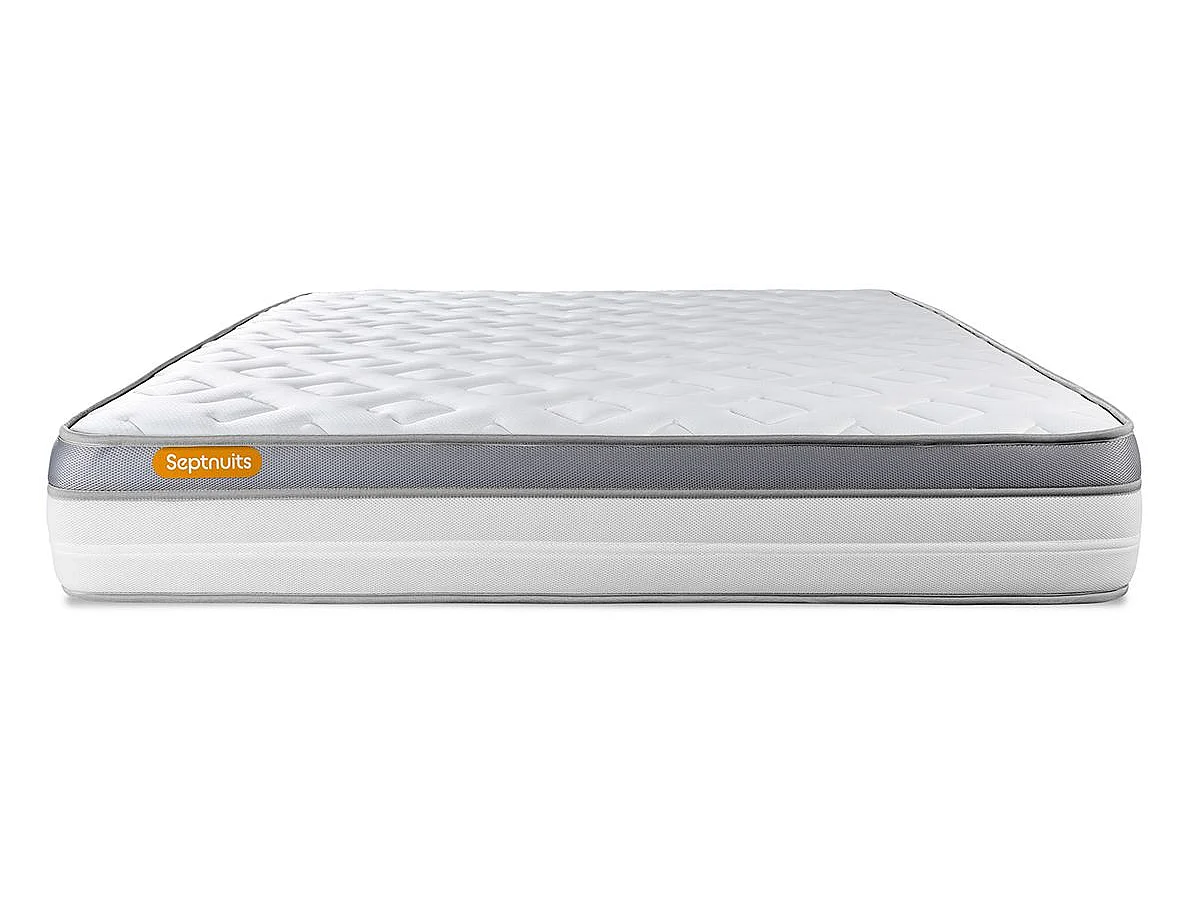 Matelas 160x200 + double sommier gris 80x200 Memo Zen Mousse à mémoire de forme 5 zones de confort MAXI épaisseur