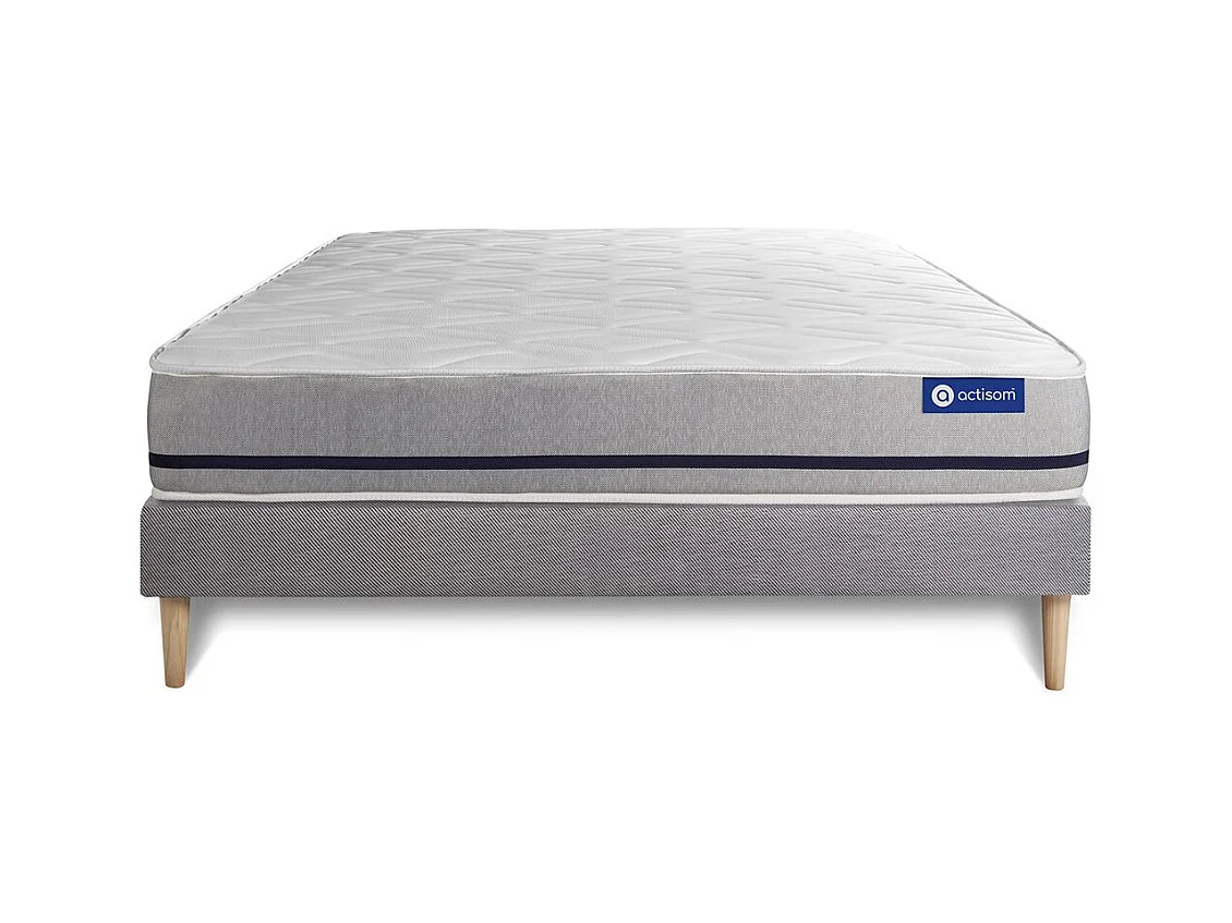 Ensemble matelas 140x200 ACTIFLEX SOFT 3zones de confort + sommier KIT gris