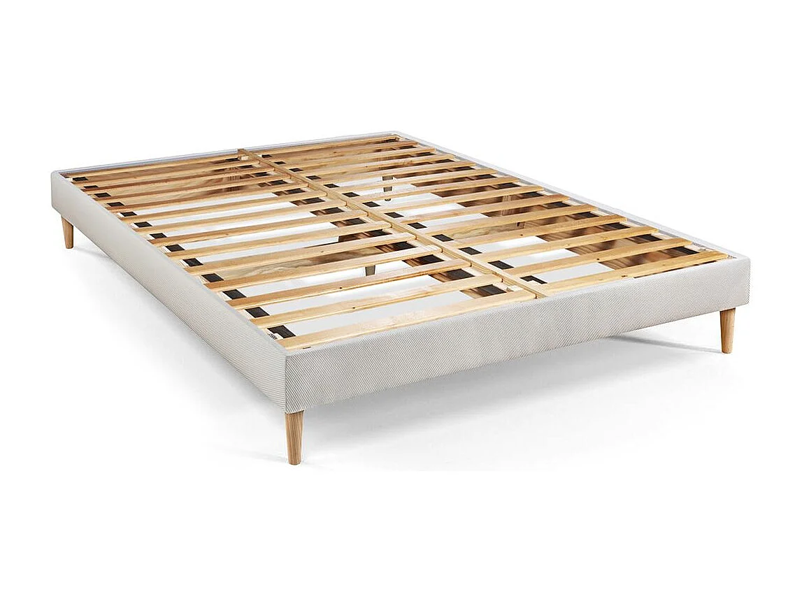 Pack prêt à dormir matelas LE TENDRE 140x190cm Ressorts ensachés + Mémoire de forme + sommier kit Blanc