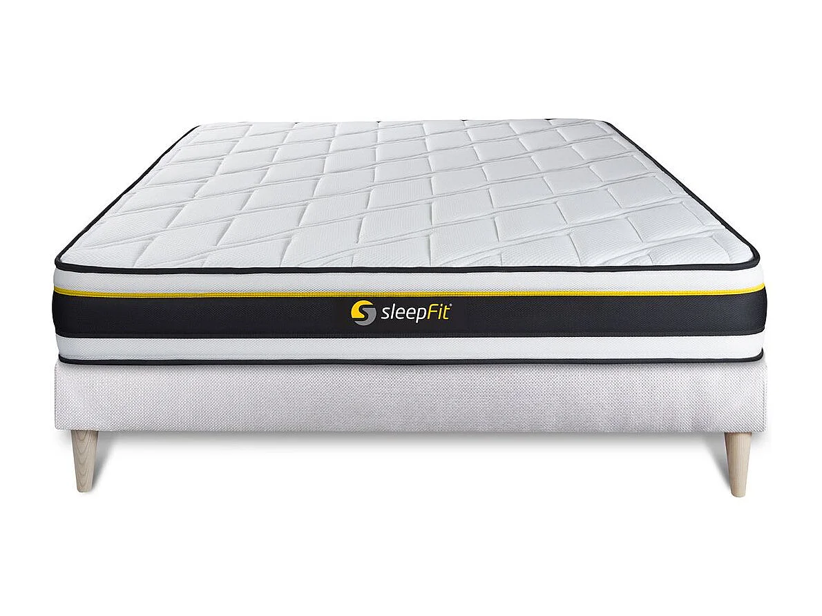 Ensemble 140x190 matelas SOFT + sommier kit blanc