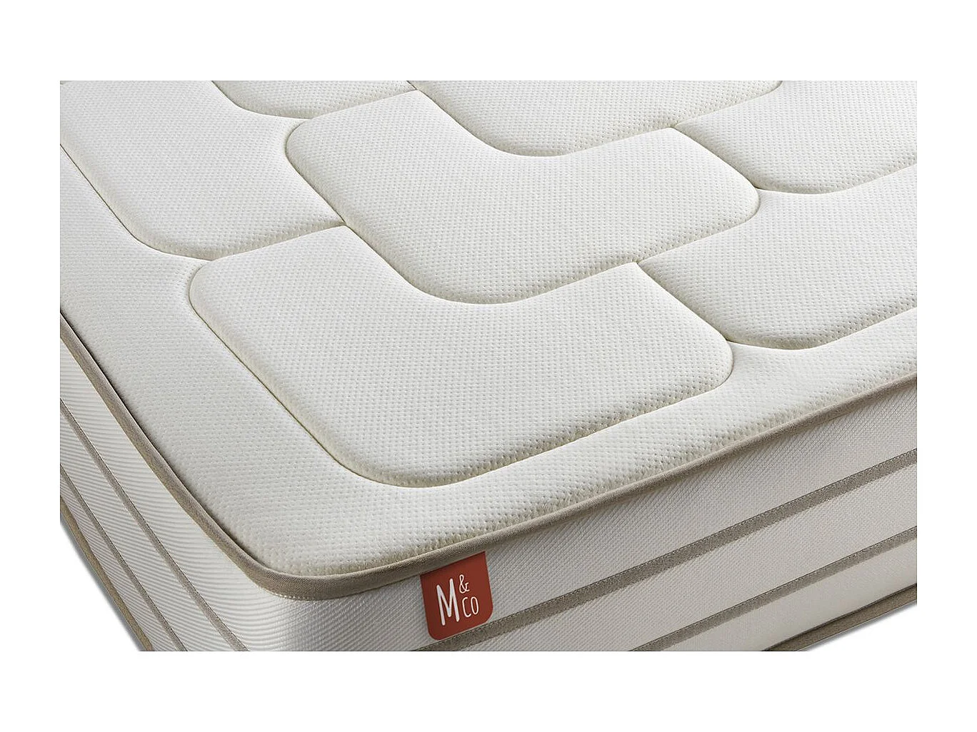 Ensemble LE DOUILLET 90x190cm Mémoire de forme BioVisco - Maxi épaisseur 26cm + sommier Beige