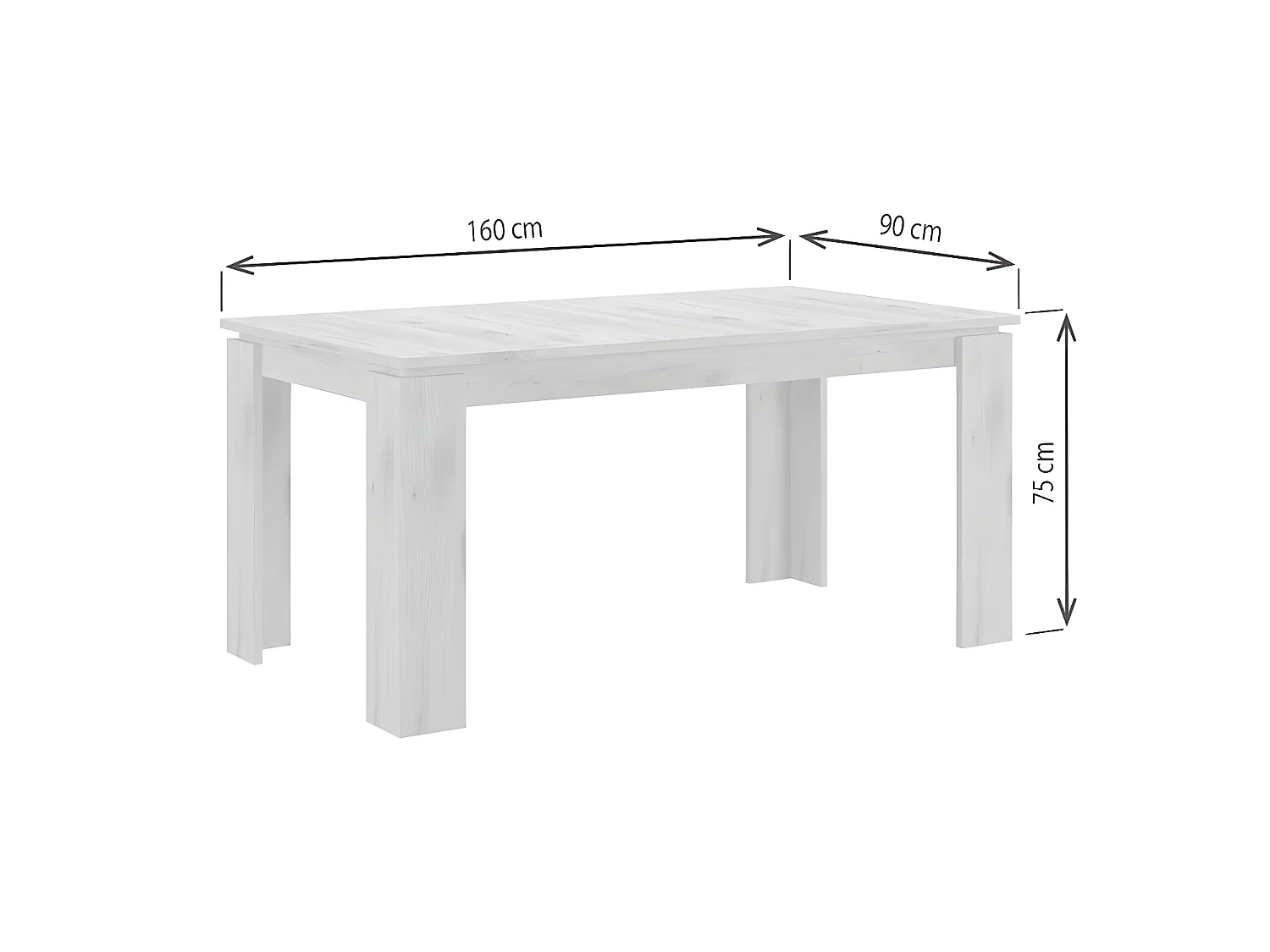 Titan Esstisch 160/200 cm inkl. Zusatzplatten Eiche dekor.