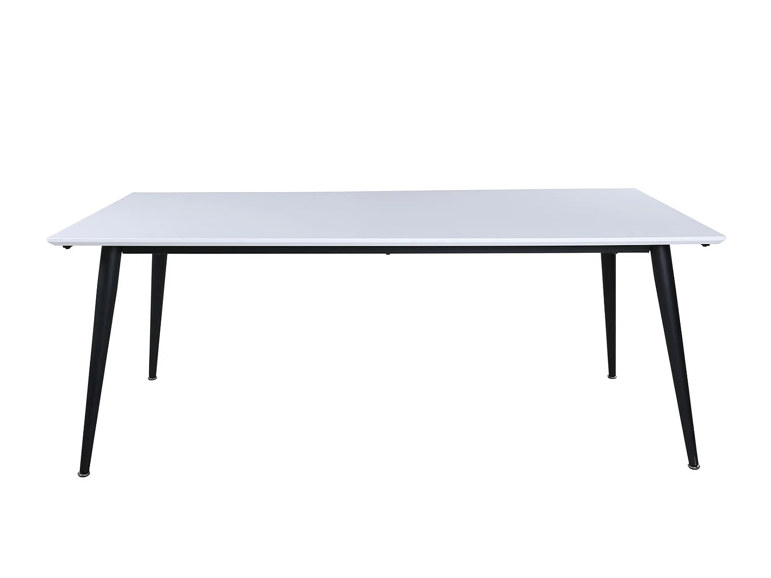 Jimmy Esstisch 90x195/285cm inkl. Zusatzplatten HPL weiß, schwarz.