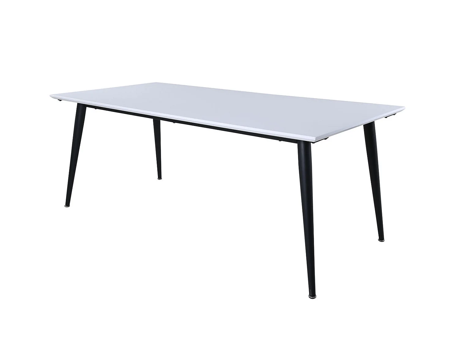 Jimmy Esstisch 90x195/285cm inkl. Zusatzplatten HPL weiß, schwarz.