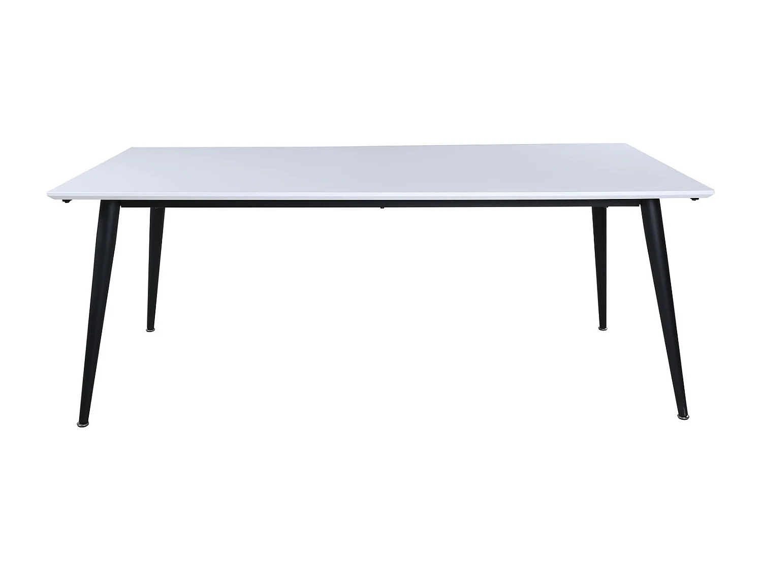 Jimmy eetkamertafel 90x195/285cm met extra plaat HPL wit, zwart.