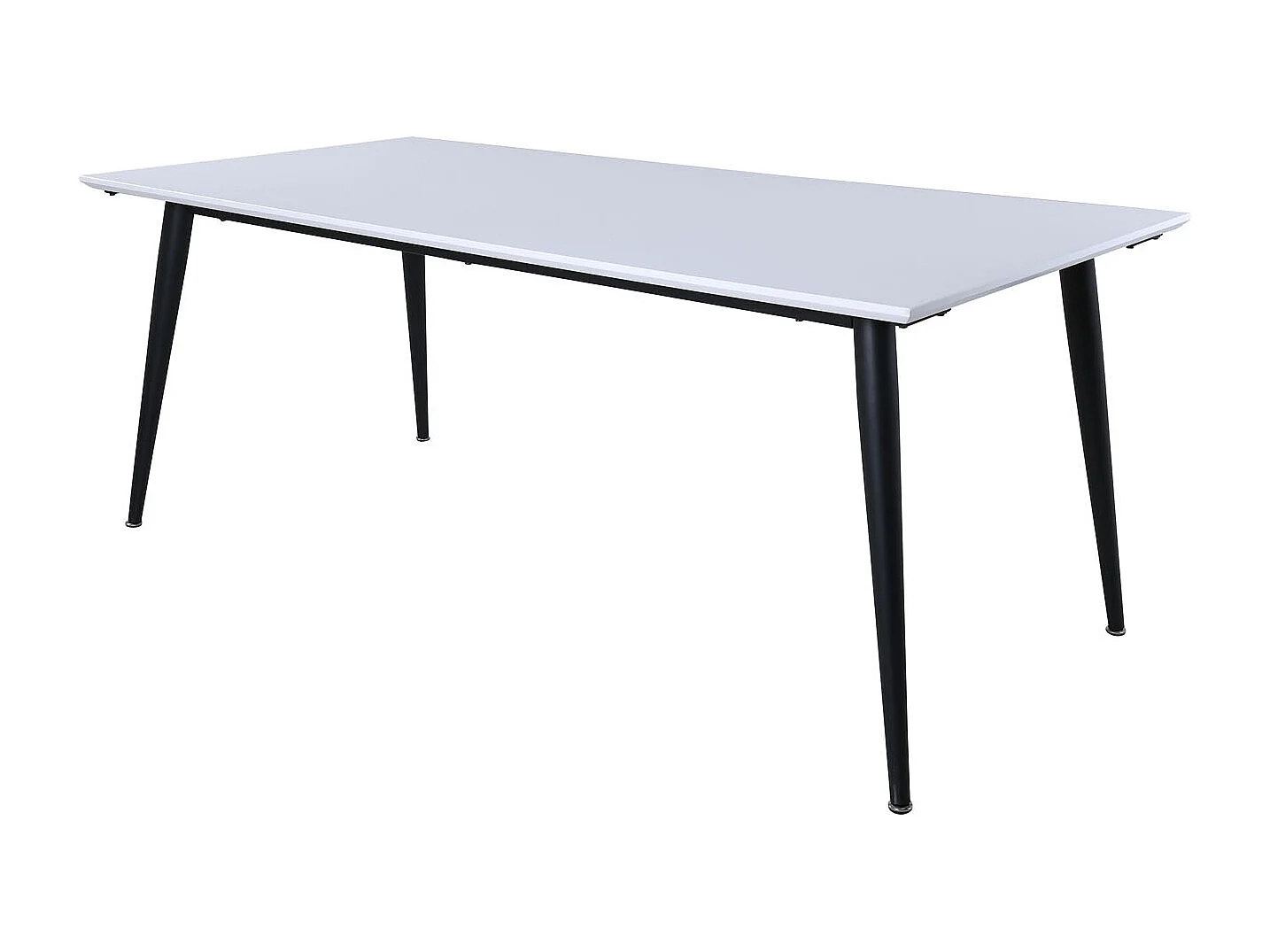 Jimmy eetkamertafel 90x195/285cm met extra plaat HPL wit, zwart.