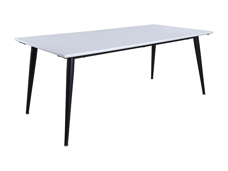 Jimmy eetkamertafel 90x195/285cm met extra plaat HPL wit, zwart.
