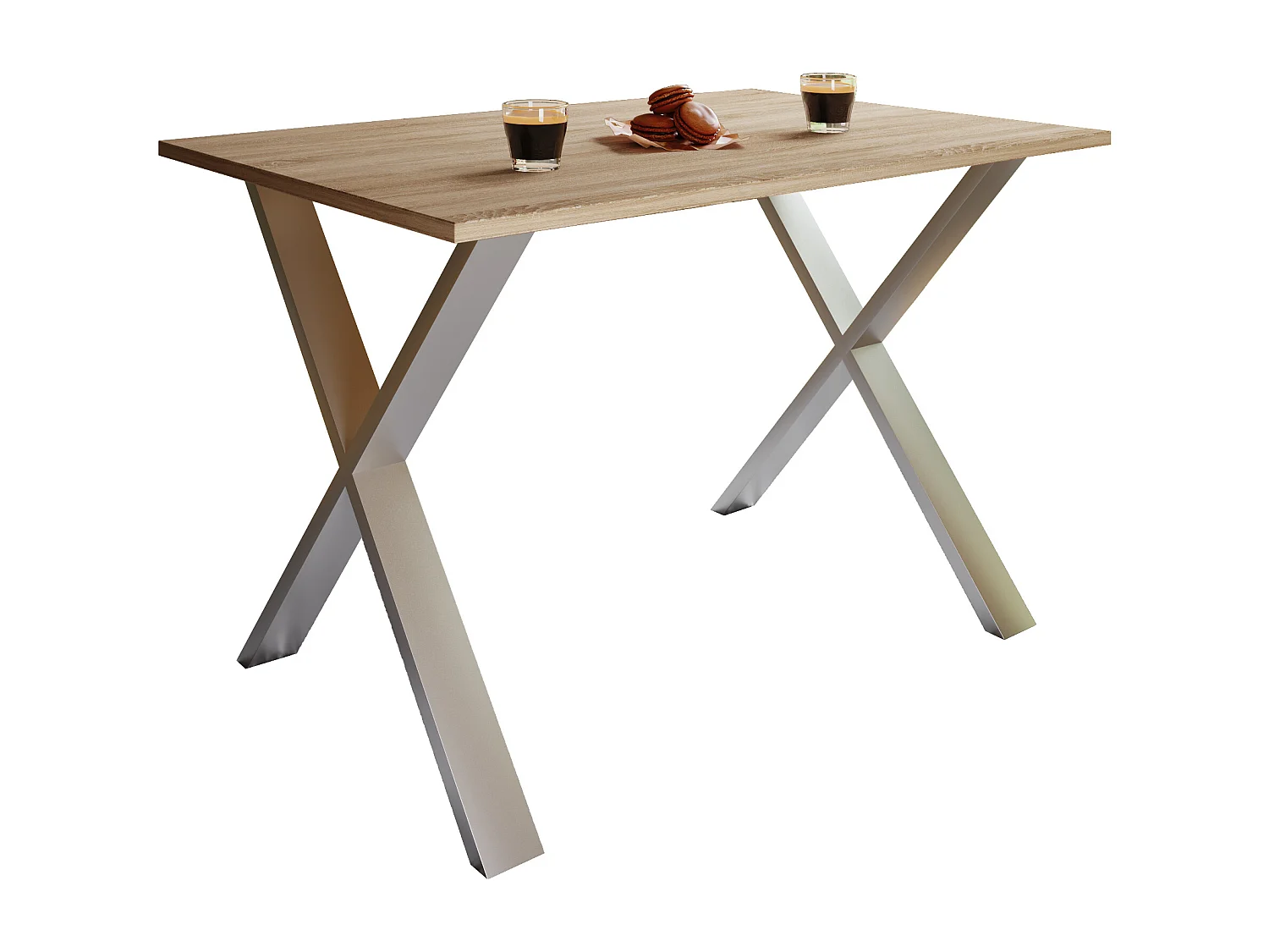 Premium Table à manger en bois Xona X Argent