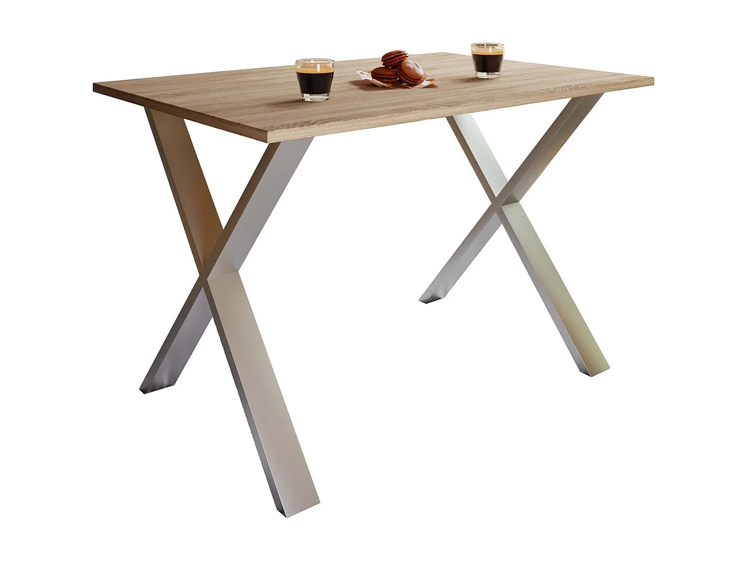 XonaX table de salle à manger 140x50cm chêne décor, couleur argent.