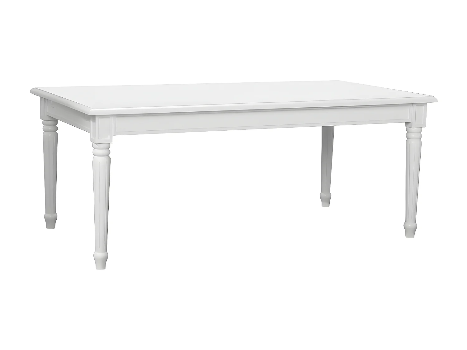 Amaretta Table de salle à manger 100x180/280, 2 extensions inclues, vieux blanc, vintage patiné.