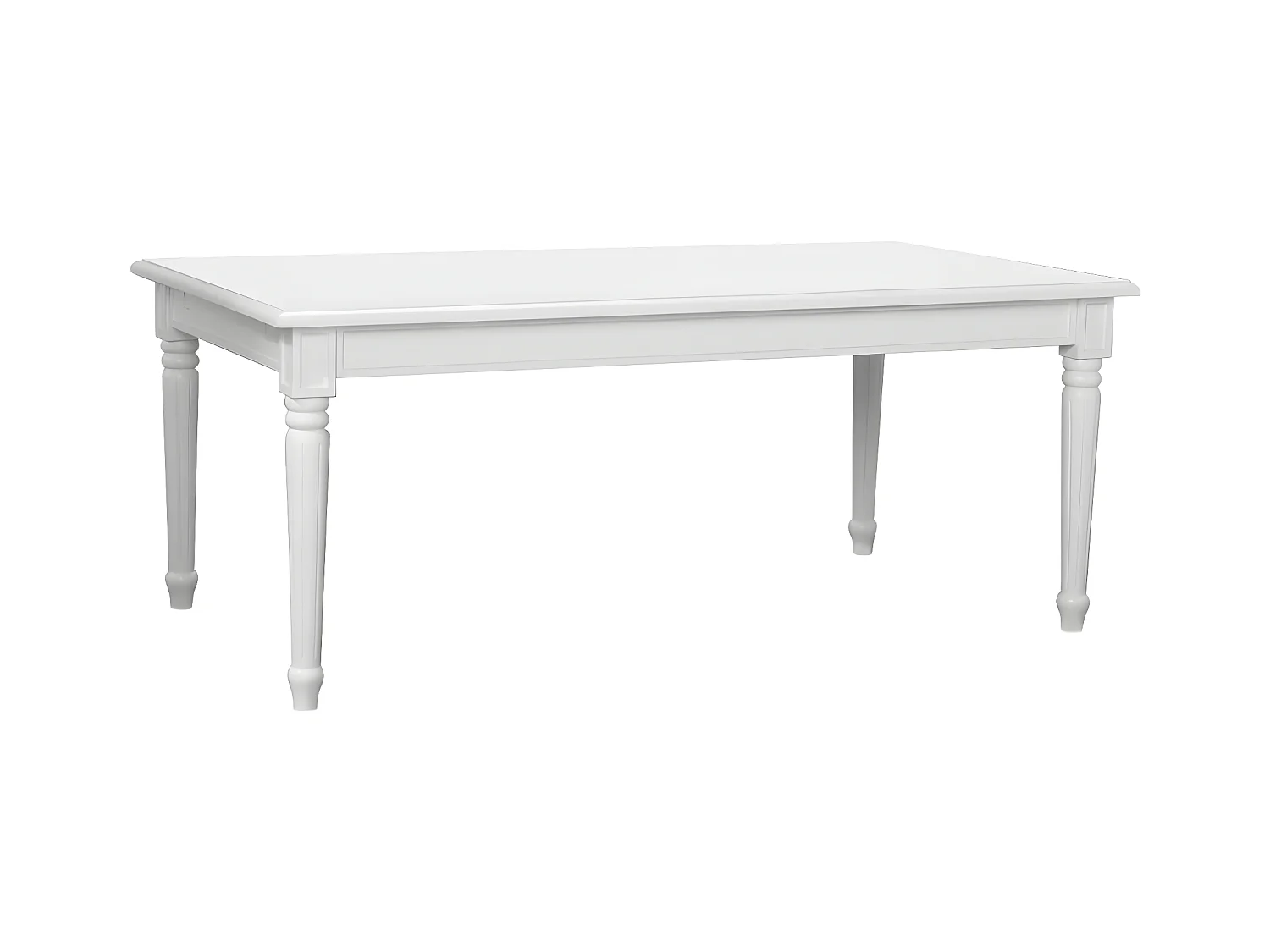 Amaretta Table de salle à manger 100x180/280, 2 extensions inclues, vieux blanc, vintage patiné.
