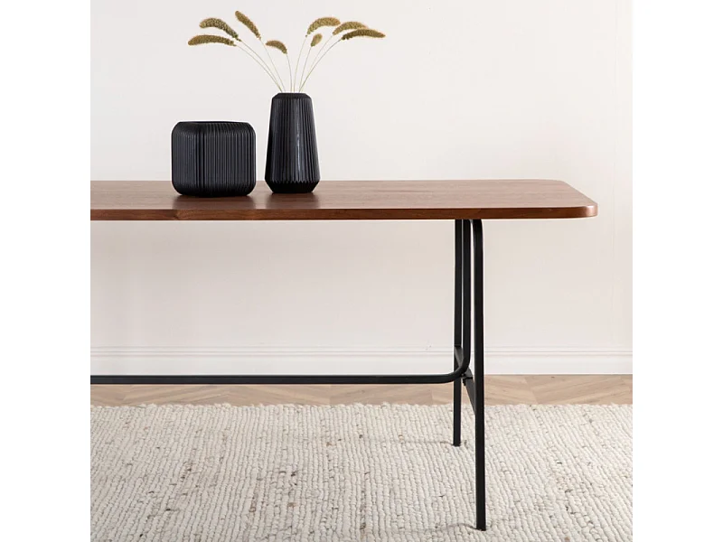 Uno eetkamertafel 90x200cm okkernoot fineer.