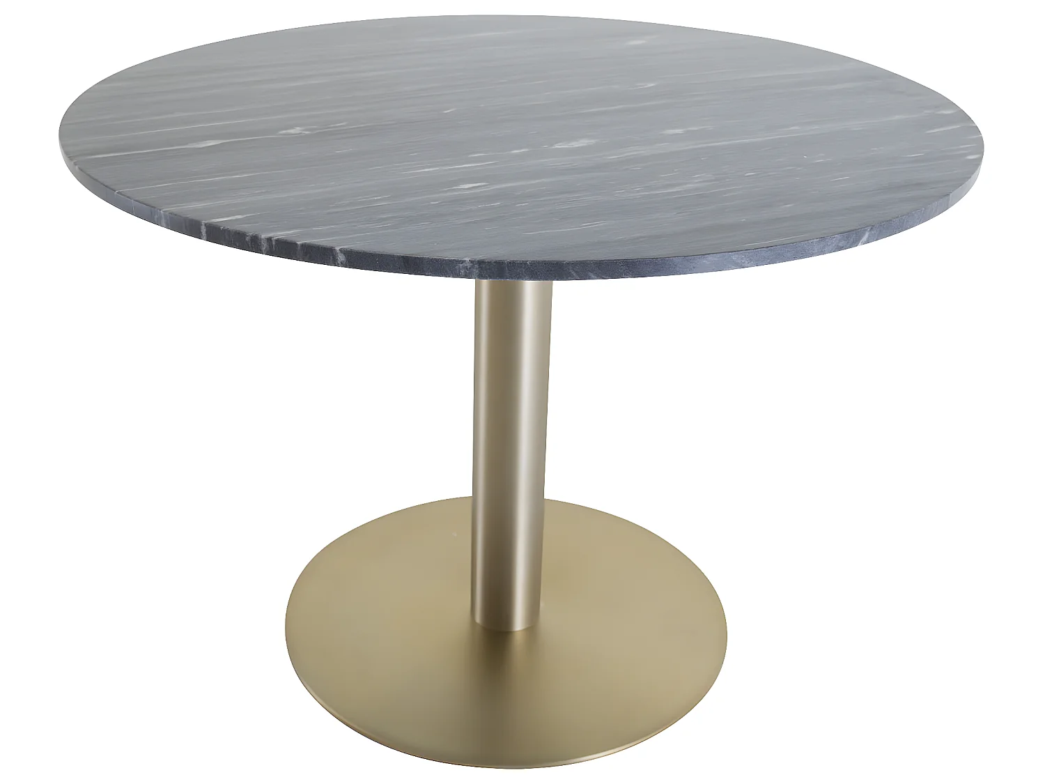 Table à Manger en Marbre "Estelle" 106cm Gris Foncé & Or