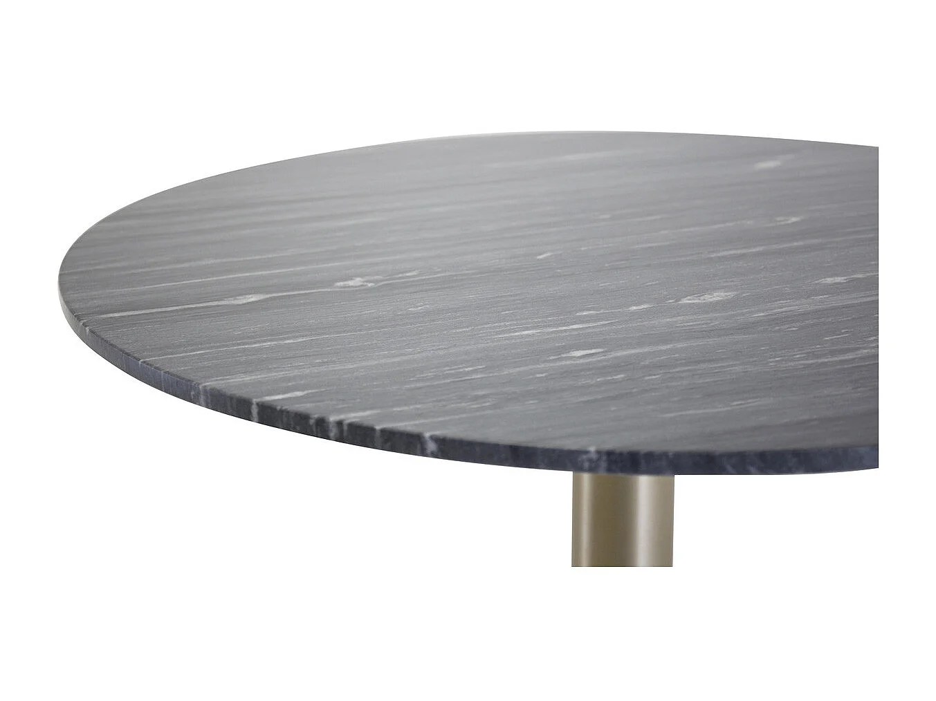 Table à Manger en Marbre "Estelle" 106cm Gris Foncé & Or