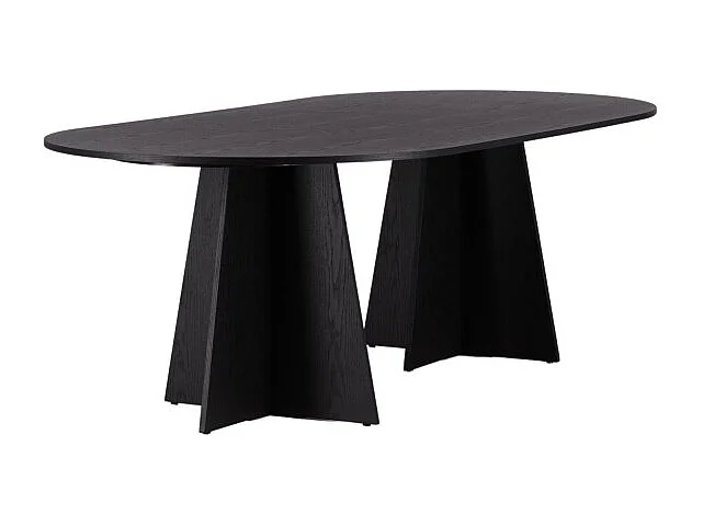 Bootcut eetkamertafel 115x230cm zwart.