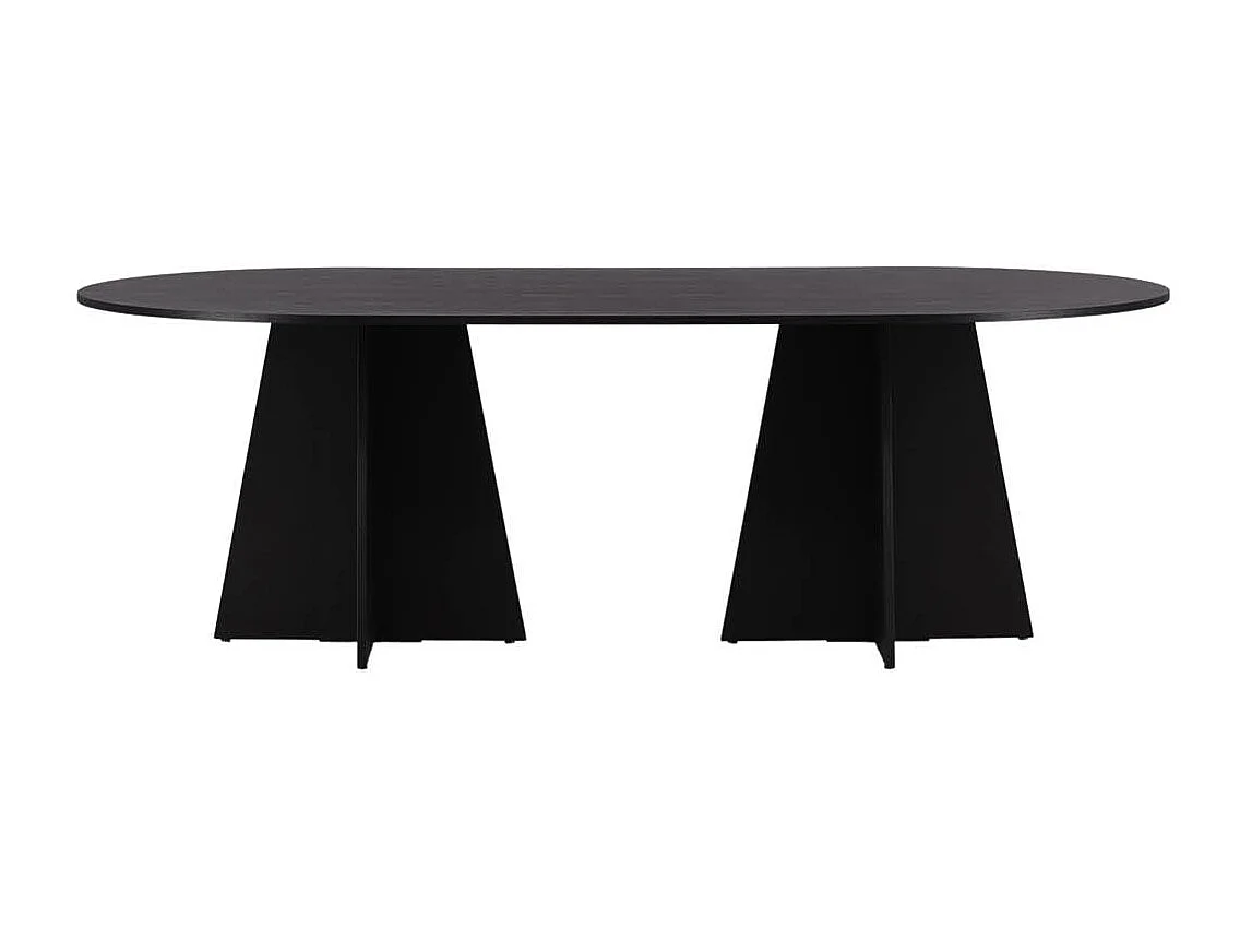 Bootcut eetkamertafel 115x230cm zwart.