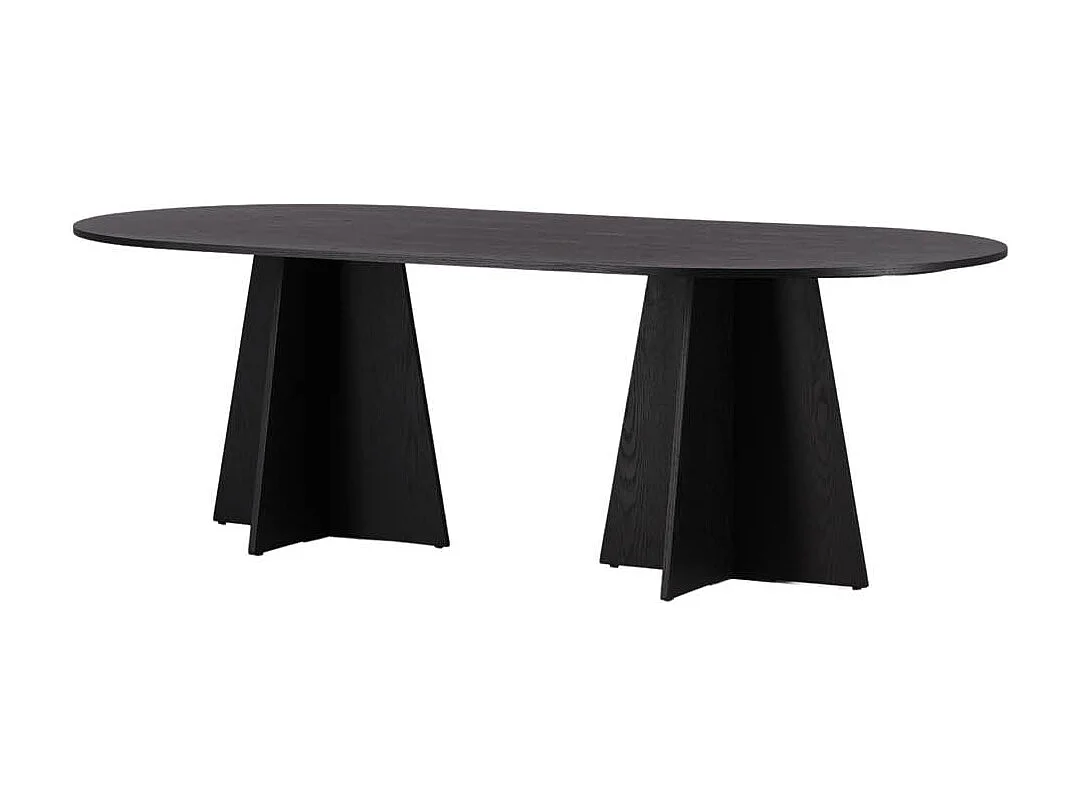 Bootcut eetkamertafel 115x230cm zwart.