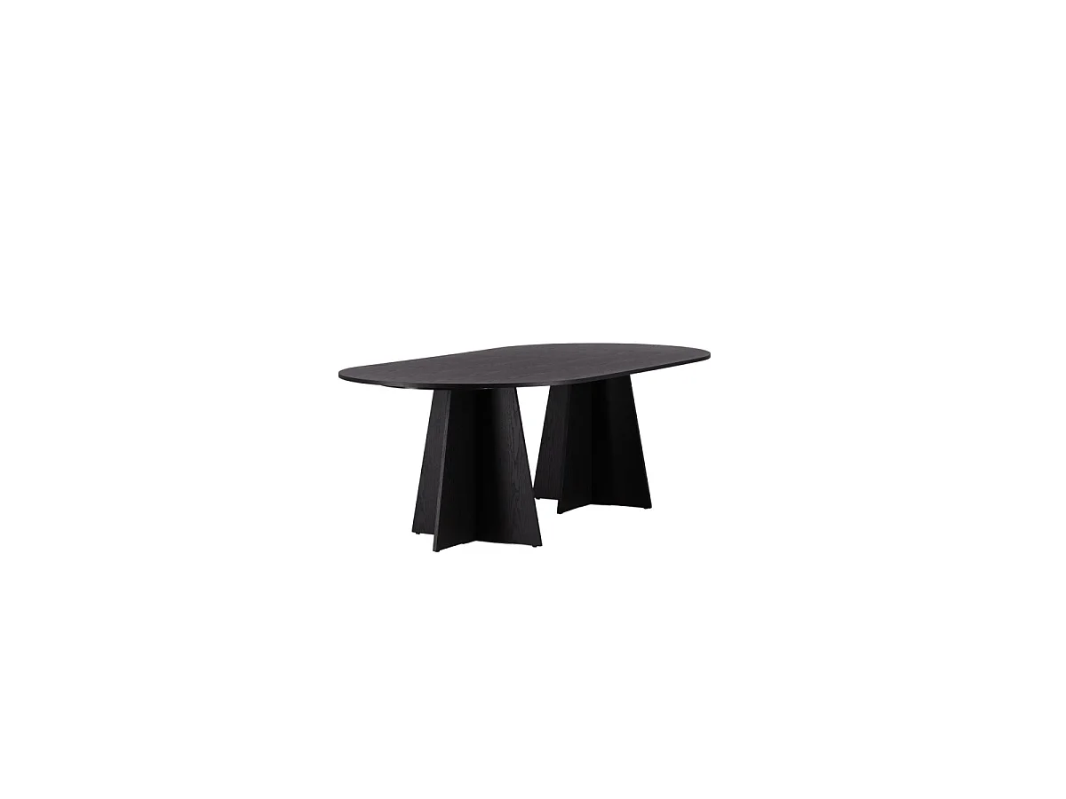 Bootcut Esstisch 115x230cm schwarz.
