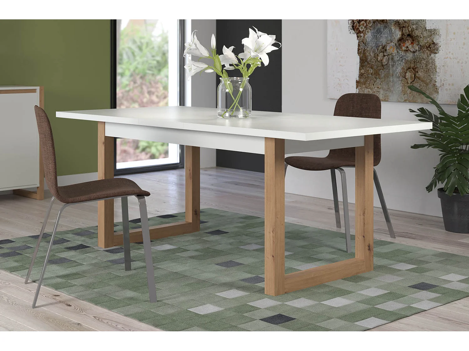 Dakota Esstisch 90 x 160/200 cm Einschl. Zusatzplatten, Eiche dekor.