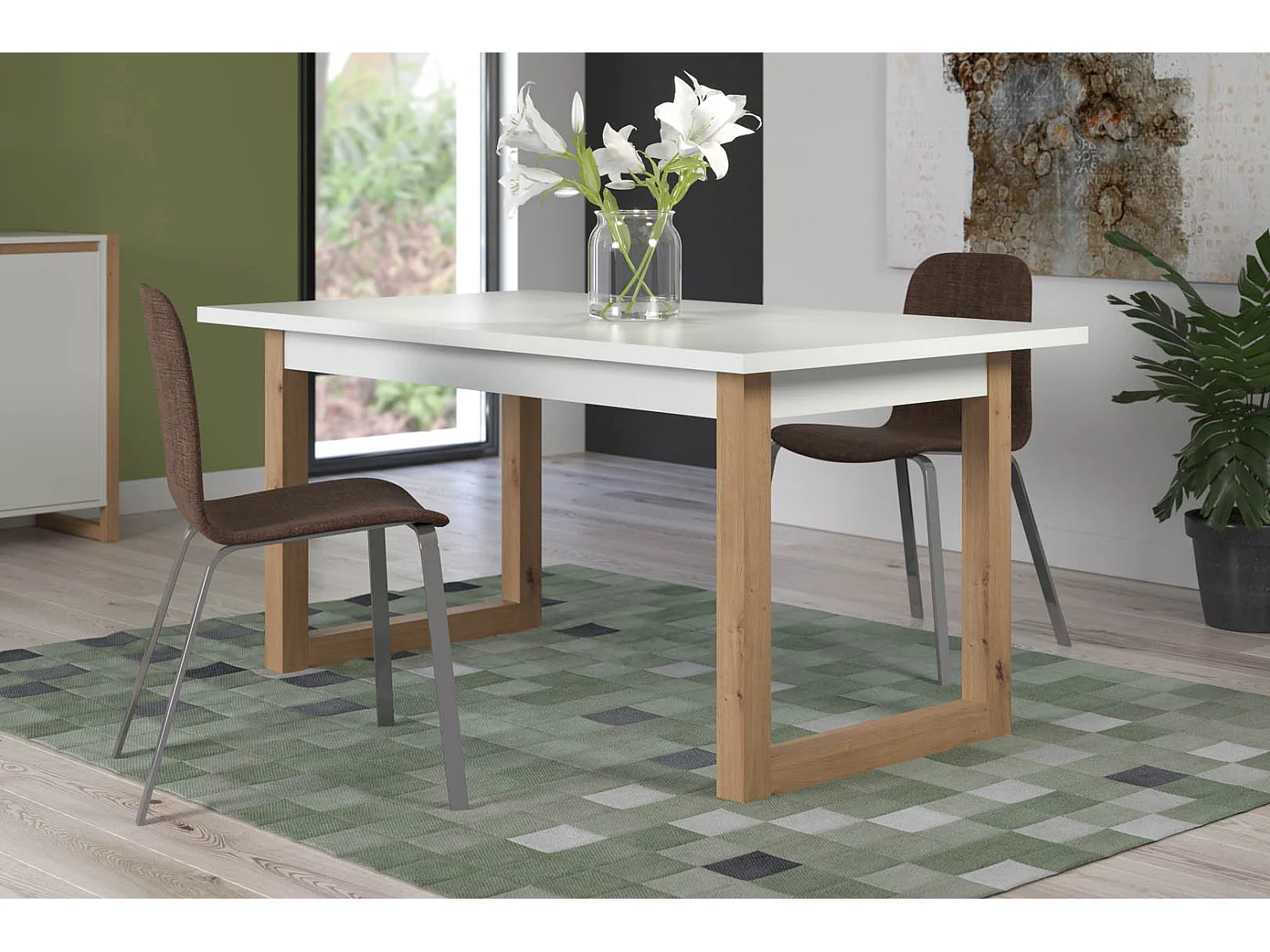 Dakota Esstisch 90 x 160/200 cm Einschl. Zusatzplatten, Eiche dekor.