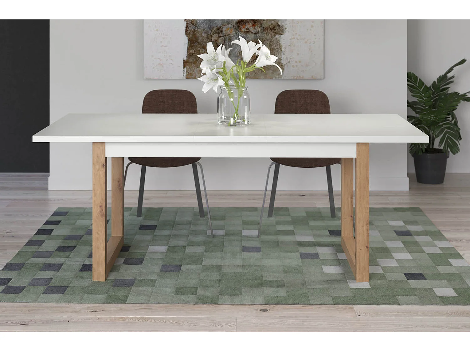 Dakota Esstisch 90 x 160/200 cm Einschl. Zusatzplatten, Eiche dekor.