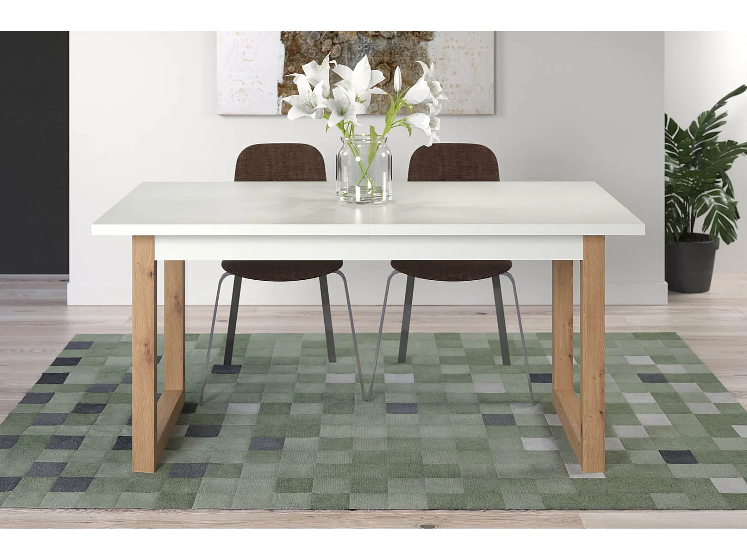 Dakota Esstisch 90 x 160/200 cm Einschl. Zusatzplatten, Eiche dekor.