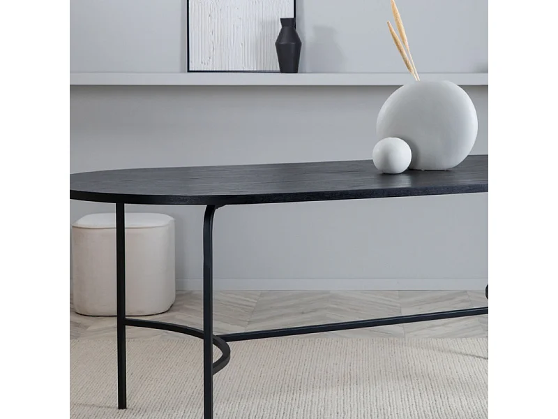 Table à Manger Ovale "Skate" 200cm Noir