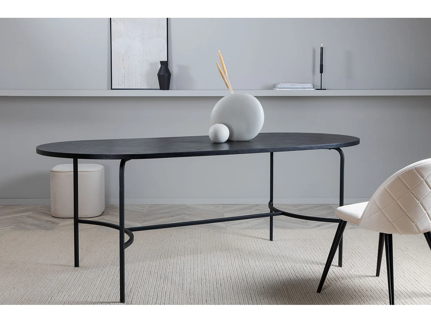 Table à Manger Ovale "Skate" 200cm Noir