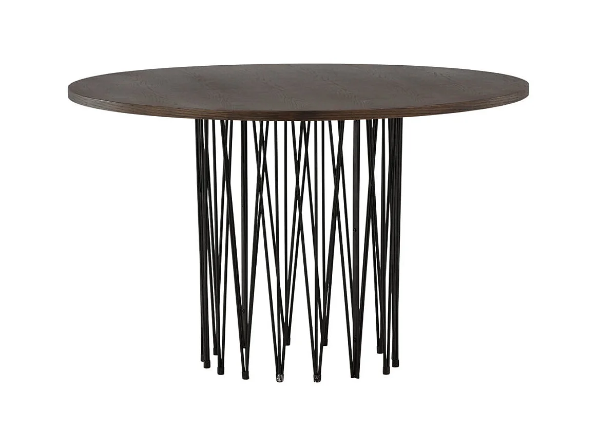 Table à Manger Ronde Design "Stone" 120cm Marron