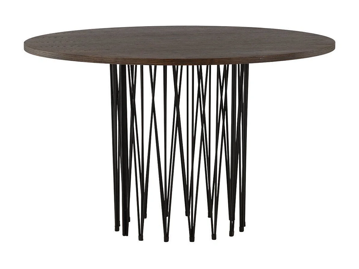 Table à Manger Ronde Design "Stone" 120cm Marron