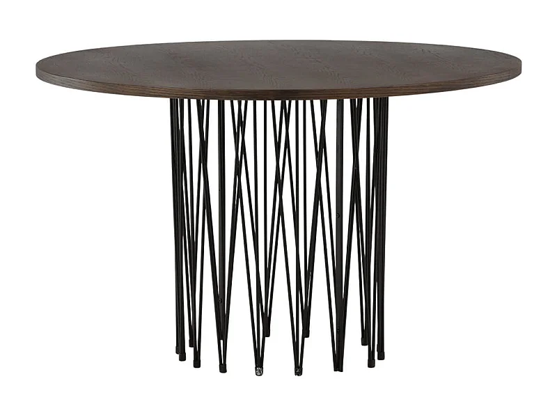 Stone eetkamertafel Ø120cm zwart, bruin.