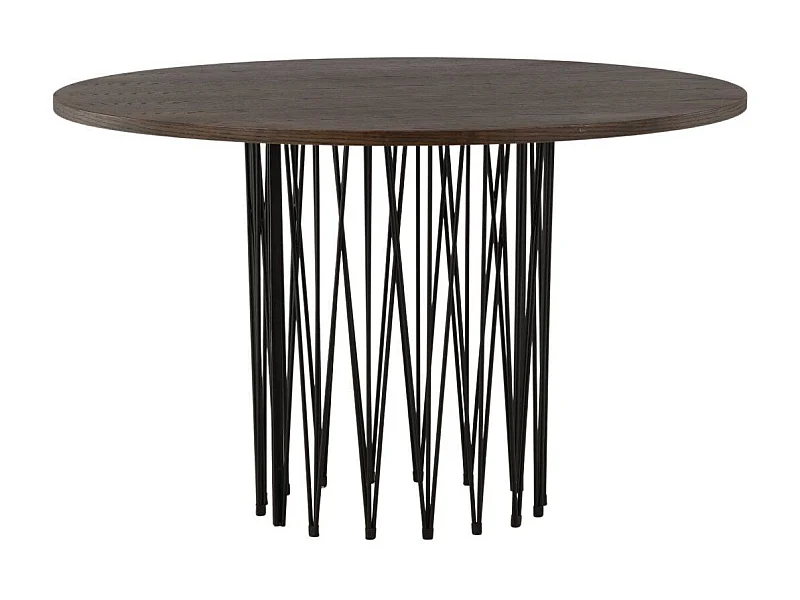 Table à Manger Ronde Design "Stone" 120cm Marron